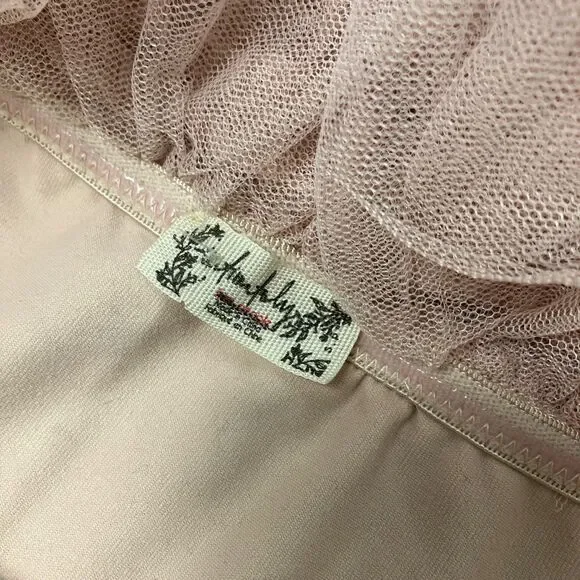 Free People Intimately L Big Love Tulle Ruffles Bodysuit Dusty Pink Feminine - Picture 6 of 14